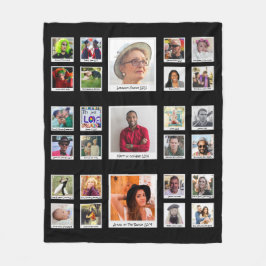 Grootouders Familie Fotocollage Fleece Deken