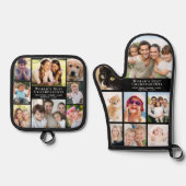 Grootouders Foto collage Ovenwant & Pannenlap Set (Voorkant)