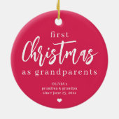 Grootouders foto eerste kerstscript keramisch ornament (Achterkant)