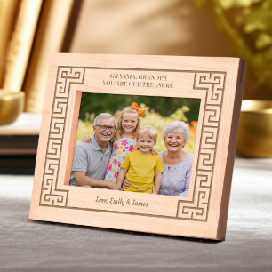 Grootouders Foto Familie Keepsake Griekse Meander Gegraveerde Lijstjes