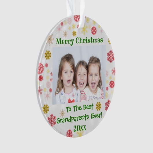 Grootouders Foto: Kerstmis Ornament (voorkant)