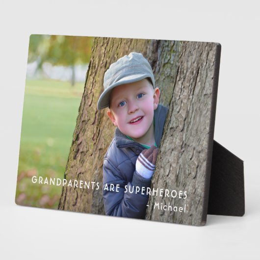 Grootouders Foto Tafelblad Plaquette met Ezel Fotoplaat (Zijkant)