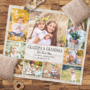 Grootouders Fotocollage Kleinkinderen Fleece Deken