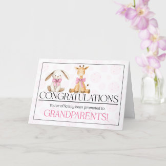 Grootouders gefeliciteerd met nieuwe baby roze kaart