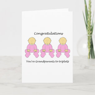 Grootouders gefeliciteerd met Vrouw Triplets Kaart