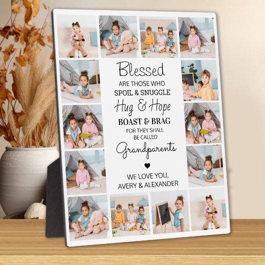 Grootouders gepersonaliseerd 14 Foto Collage Fotoplaat