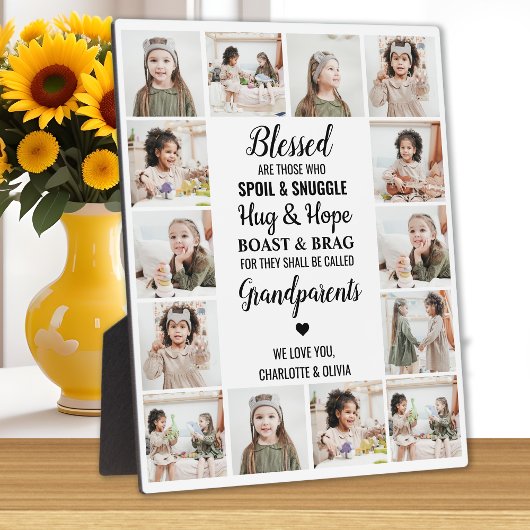 Grootouders gepersonaliseerd 14 Foto Collage Fotoplaat