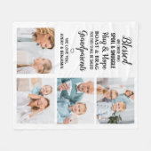 Grootouders gepersonaliseerd 4 Foto Fleece Deken (Voorkant (Horizontaal))