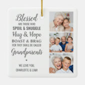 Grootouders Gepersonaliseerde fotocollage Keramisch Ornament (Achterkant)