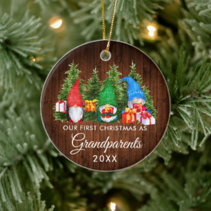 Grootouders Gnomes Wood Trees Keramisch Ornament