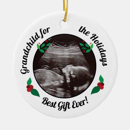 Grootouders Grootkind voor kerstFeestdagen Keramisch Ornament (Voorkant)