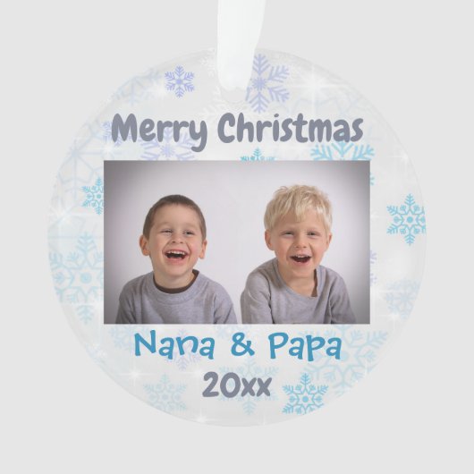 Grootouders Grootkinderen Kerst 2024 Foto Ornament (voorkant)