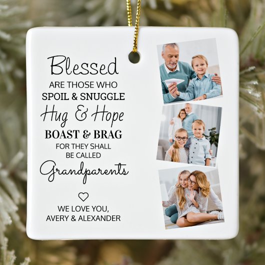 Grootouders grootma Grandpa Photo Collage Keramisch Ornament