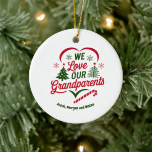 Grootouders Kerst Ornament, Gepersonaliseerd Keramisch Ornament