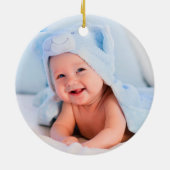 Grootouders kerstblauw vrachtwagen keramisch ornament (Achterkant)