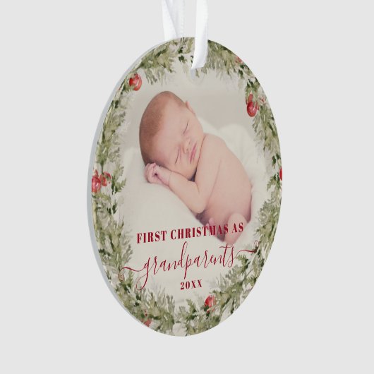 Grootouders kerstcadeau eerste grootmoeder ornament (voorkant)