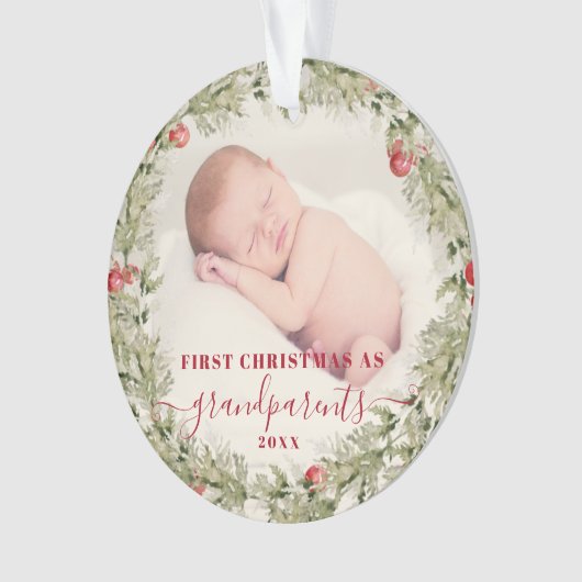 Grootouders kerstcadeau eerste grootmoeder ornament (voorkant)