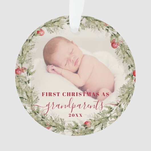 Grootouders kerstcadeau eerste grootmoeder ornament (voorkant)