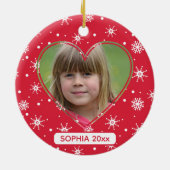 Grootouders Kerstmis Kind Foto Schattige Sneeuwvlo Keramisch Ornament (Achterkant)