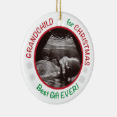 Grootouders kleinkind voor kerstmis keramisch ornament (Rechts)