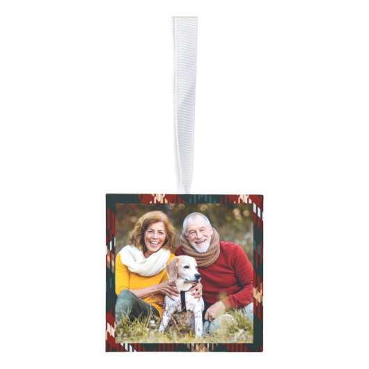 Grootouders Land Tartan Pset 4 Foto Kubus Ornament (Rechts)