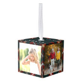 Grootouders Land Tartan Pset 4 Foto Kubus Ornament (Achter hoekig)