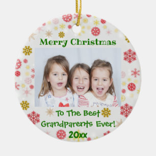 Grootouders met kerstkinderen Foto Keramisch Ornament
