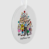 Grootouders met zes kleinkinderen ornament (voorkant)