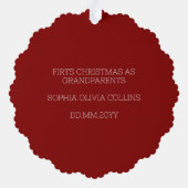 Grootouders Moderne Baby's Eerste Kerstfoto Ornament Kaart (Achterkant)