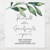 Grootouders Opnieuw Zwangerschap Aankondiging Oude Wijn Etiket (Enkel label)