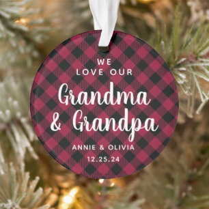 Grootouders Pset Holiday Foto met twee zijden Ornament