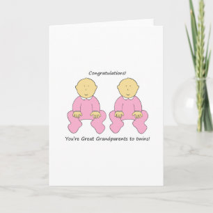 Grootouders van harte gefeliciteerd met Twin Girls Kaart