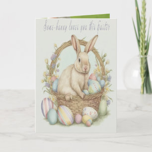 Grootouders van pap Happy Paaster Bunny Notitiekaartje