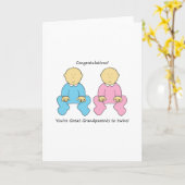 Grootouders voor tweeling gefeliciteerd kaart (Gele Bloem)