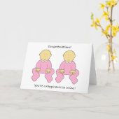 Grootouders voor tweeling gefeliciteerd kaart (Gele Bloem)