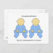 Grootouders voor Twin Boys Gefeliciteerd Briefkaart (Voorkant / Achterkant)