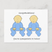 Grootouders voor Twin Boys Gefeliciteerd Briefkaart (Voorkant)