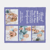 Grootouders zonder zegen Aangepast 4 Foto collage Fleece Deken (Voorkant (Horizontaal))