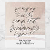 grootouders Zwangerschap Aankondiging nieuwe baby Wijn Etiket (Enkel label)