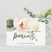 Grootouders Zwangerschap Onthullen Ouders Met Baby Kaart (Staand voorkant)