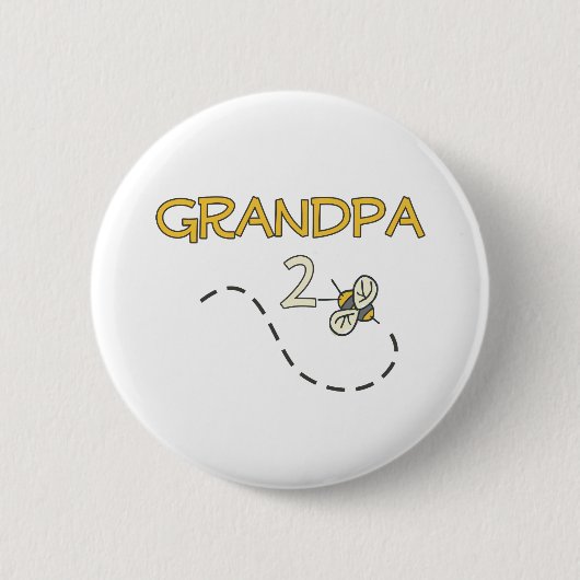Grootpa 2 Bee Ronde Button 5,7 Cm (Voorkant)