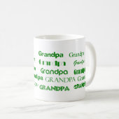 Grootpa Coffee Mok (groen) (Voorkant rechts)