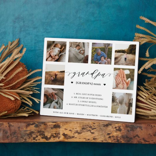 Grootpa Definition Script Photo Collage Keepomwill Fotoplaat (Zijkant)