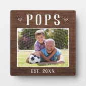 Grootpa Foto Rustic Personalized Poppen Fotoplaat (Voorkant)
