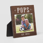 Grootpa Foto Rustic Personalized Poppen Fotoplaat (Voorkant)