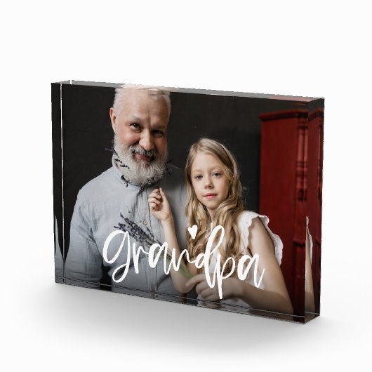 Grootpa Love Script Personalized Gift Fotoblokken (Rechts)