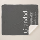 Grootpa opa Papa Definitie Modern Fun Gray Sherpa Deken (Voorkant (horizontaal))