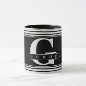 Grootpa Persoonlijke Monogram zwarte & witte Mok (Midden)