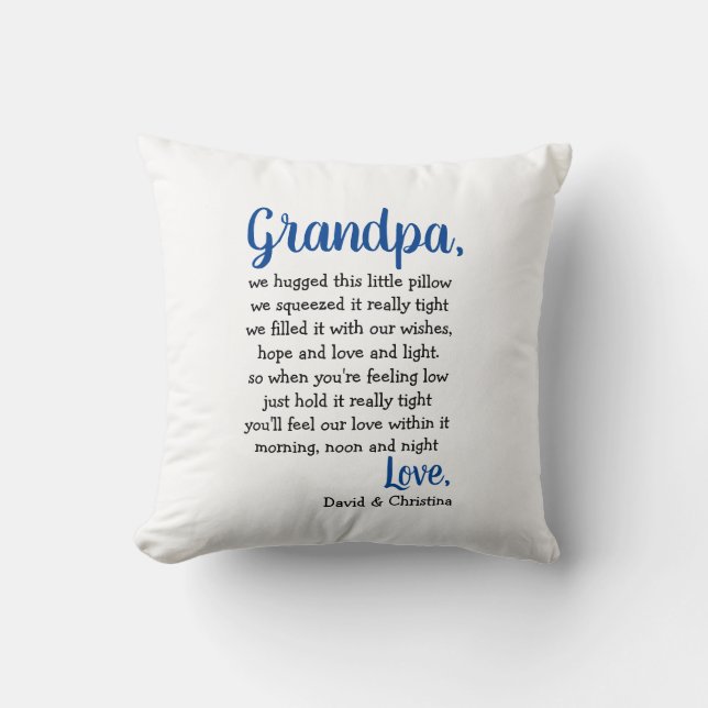 Grootpa Pillow gepersonaliseerde grootvader Gift Kussen (Voorkant)