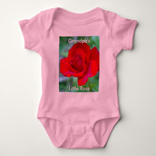 Grootpa's Baby Jersey, klein Roos Romper (Voorkant)